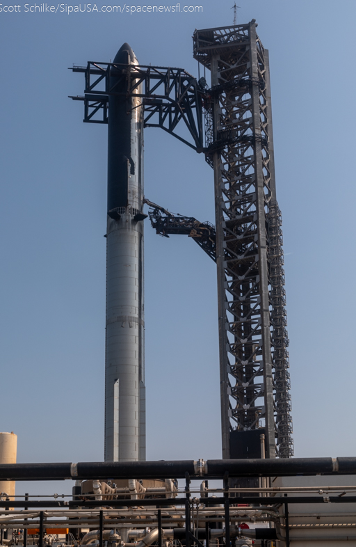 June 5th 2024 Final Full Stack of SpaceX Starship IFT-4 FTS Is Armed