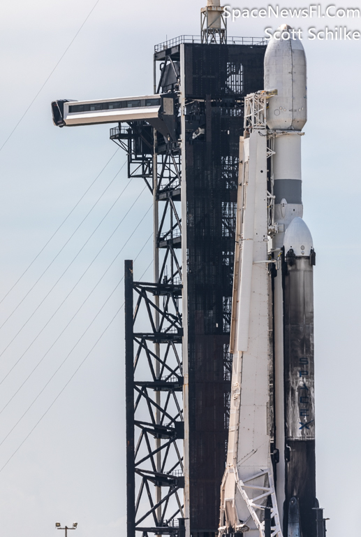 The 7th Ever Flown SpaceX Falcon Heavy Rocket Waiting For Liftoff