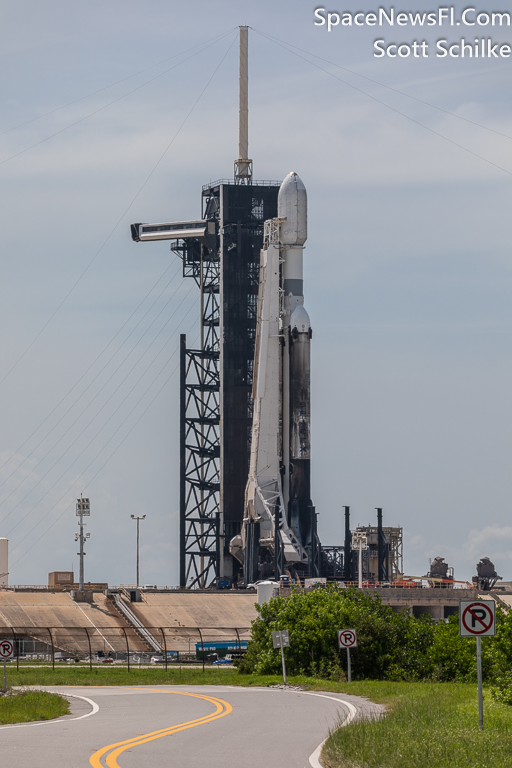 The 7th Ever Flown SpaceX Falcon Heavy Rocket Waiting For Liftoff