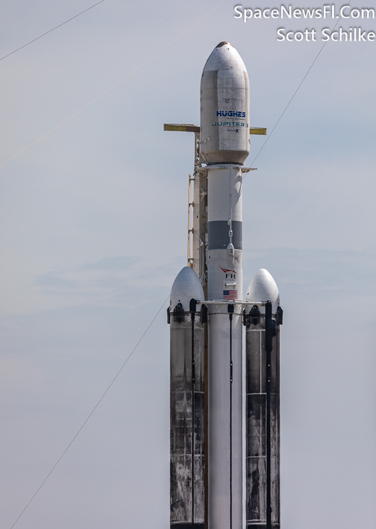 The 7th Ever Flown SpaceX Falcon Heavy Rocket Waiting For Liftoff