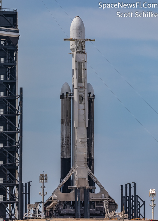 The 7th Ever Flown SpaceX Falcon Heavy Rocket Waiting For Liftoff