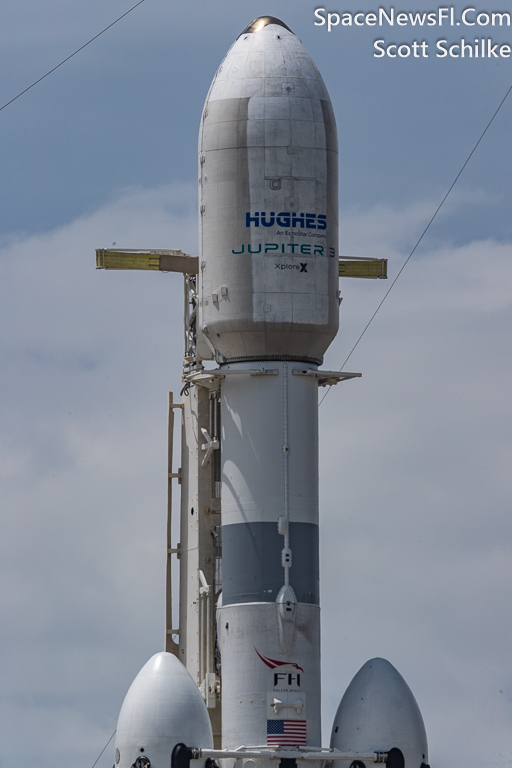 The 7th Ever Flown SpaceX Falcon Heavy Rocket Waiting For Liftoff