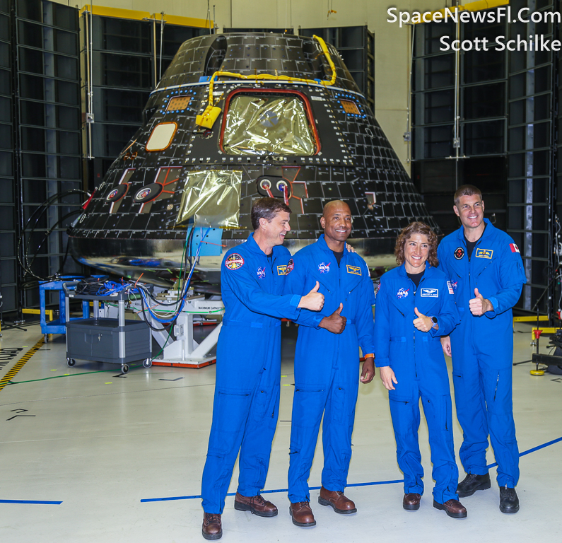 The Crew of Artemis 2 Inspecting Their Spacecraft