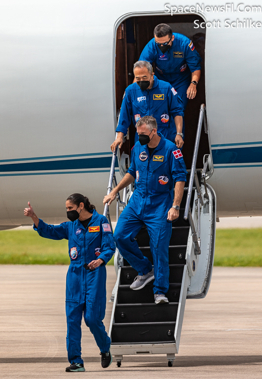 Flying From Houston Tx. Crew 7 Arrives At KSC