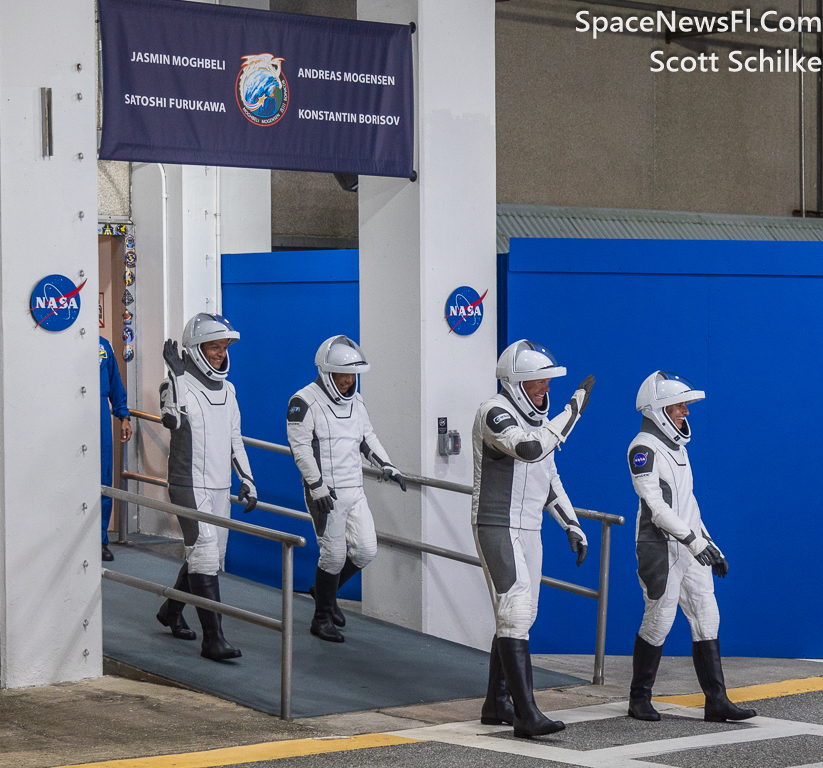Crew 7 Walkout 12:07 AM From The Neil Armstrong O&C Building