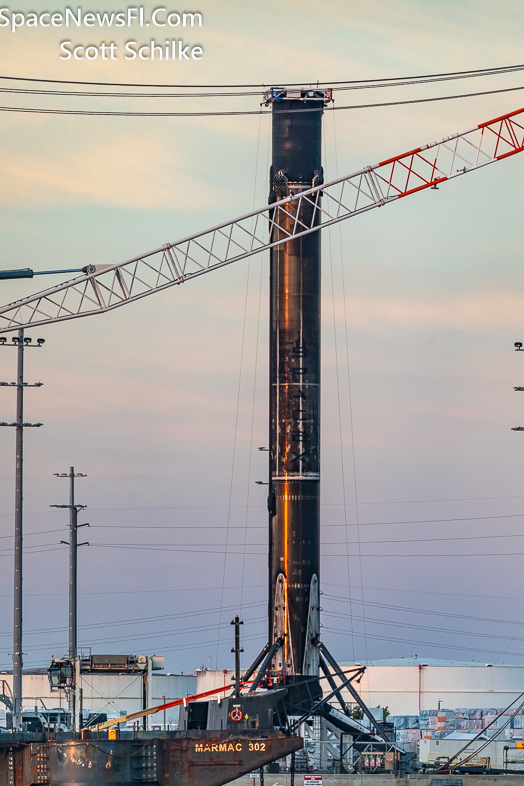 SpaceX Falcon 9 B-1058 Off Loaded From ASOG After The 17th Flight Port Canaveral