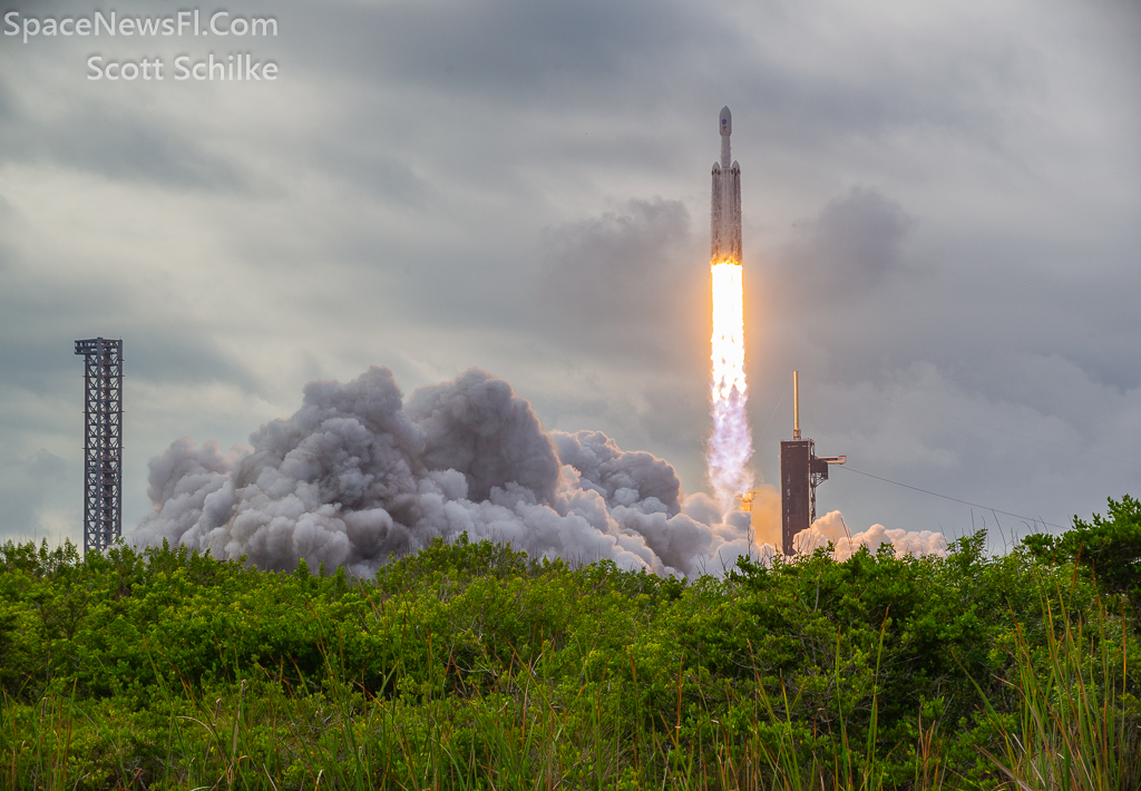Liftoff From North Side of LC-39A Near Beach Rd. NASA SpaceX Falcon Heavy Psyche