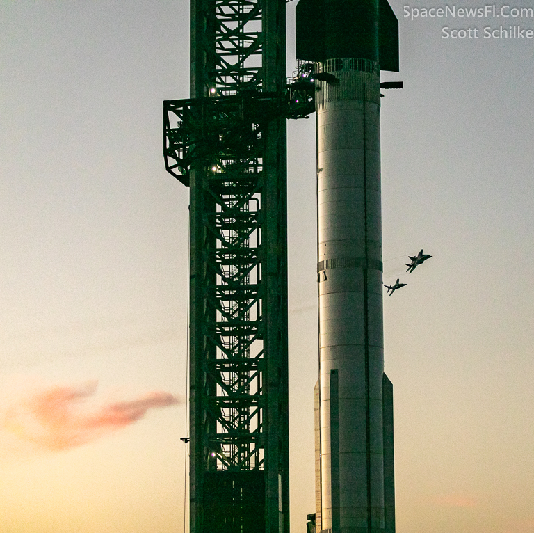 Polaris Dawn FlyBy Astro Jared Isaacman Fully Stacked Starship Test Flight 2 at Sunrise